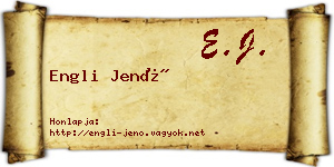 Engli Jenő névjegykártya